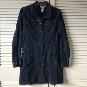 Denim coat, metal buttons front pockets